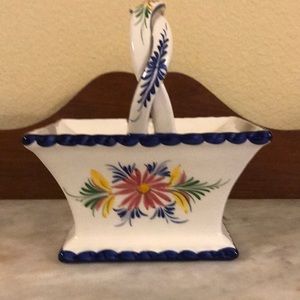 RCCL-Hand Painted Ceramic Basket-Made In Portugal